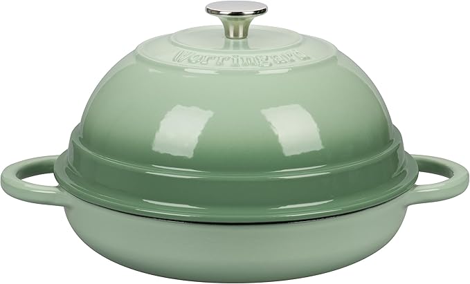 Cast Iron Enameled Dutch Oven Pot with Lid for Bread Baking, Bread Oven, 6 Quart, Green