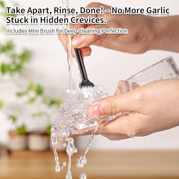 Garlic Twister Kitchen Tool – Manual Garlic Crusher & Ginger Grinder, Nut Chopper, Chili Pepper Mincer, Clear Acrylic Kitchen Utensil for Food Prep – BPA-Free, Easy to Use, Handheld Design