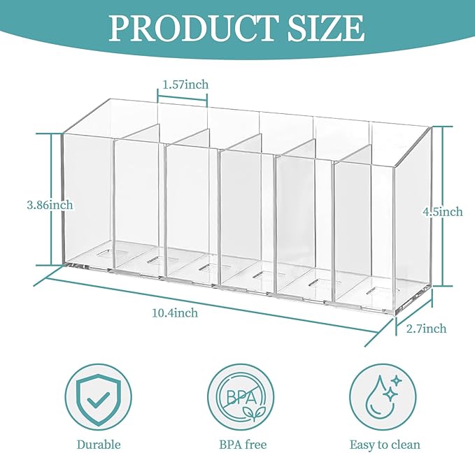 Drink Packet Organizer, Water Drink Packet Holder with Removable Divider, Water Flavor Packet Organization Container for Kitchen Organizers and Storage