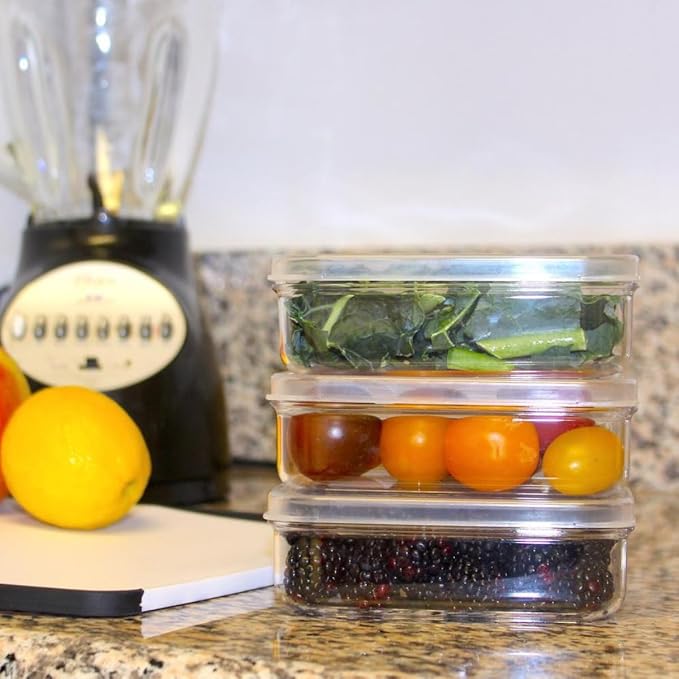 Lustroware 3 Set, Micro Clear Kitchen Pantry Food Storage Container Set with Lid, Shatterproof, BPA Free, Dishwasher, Microwave Safe Canister, Fridge Refrigerator Organizer (1.0qt / 1.4qt / 2.3qt)