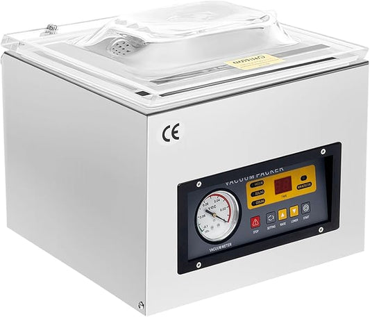 Bepritm Chamber Vacuum Sealer, 120W Commercial Kitchen Food Digital Packaging Vacuum Sealer with Adjustable Temperature, 2 CFM Pump Rate Automatic Packaging Machine Sealer for Food Saver, Using