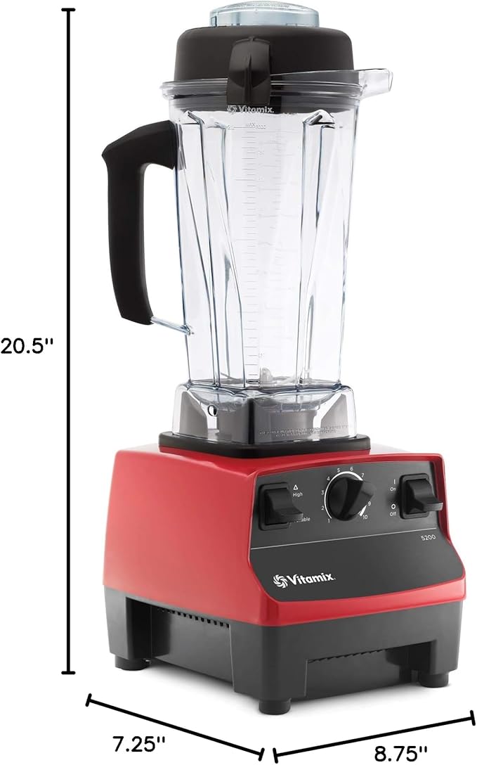 Vitamix 5200 Professional Grade Blender for Smoothies, Food Grinder and Emulsifier, 64oz Pitcher, Red