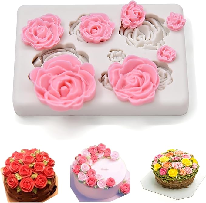 3PCS Rose Flowers silicone molds Cake Chocolate Mold wedding Cake Decorating Tools Fondant Sugarcraft Cake Molds
