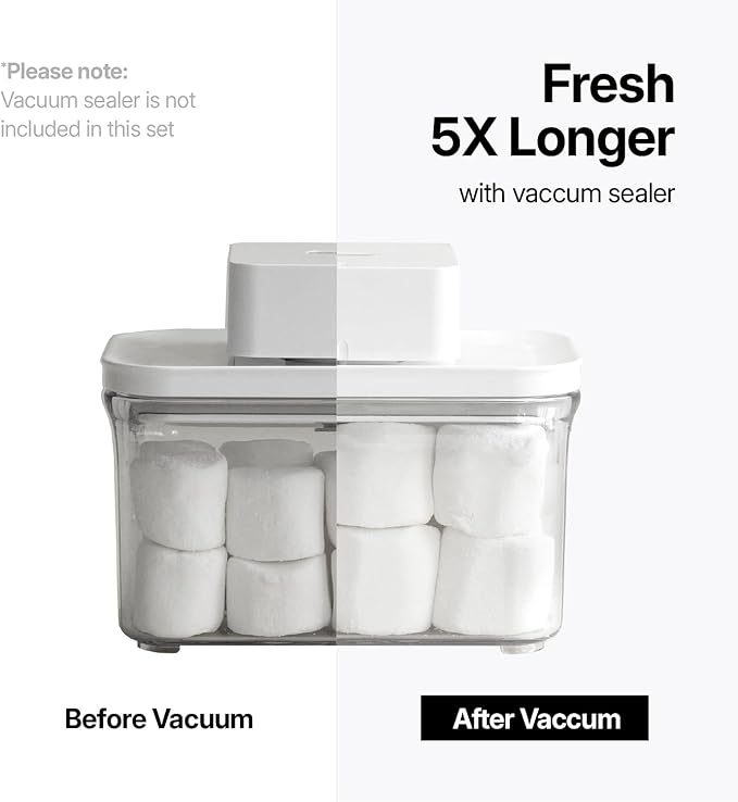 VAKUEN Premium Airtight Food Storage Containers, Mini Rectangular 2pc/set(0.53qt), Smart One-Click Seal Lid, No Hinges, 100% Leak Proof, BPA-FREE, Dishwasher, Freezer & Microwave Safe