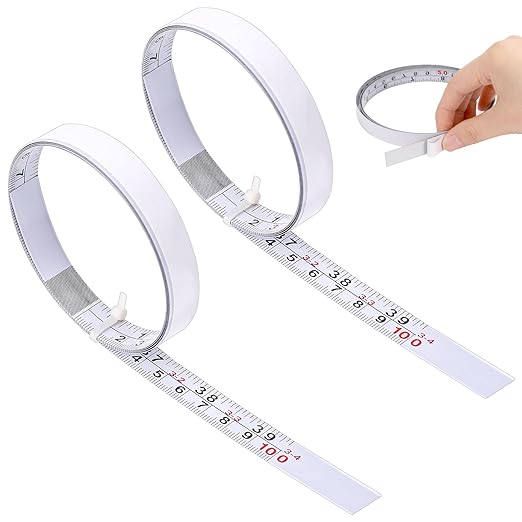 2 Pack Measure Tape with Adhesive Backing,39'' Left to Right Metal Self-Adhesive Measuring Tape Sticky Measure Tape Double Scale Sticky Tape Measure Workbench Ruler for Woodworking,Saw,Drafting Table