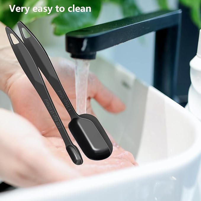 2 Pcs 1 Tablespoon(15 mL | 3 Tsp | 1 Tbsp | 15 cc | 1/2 oz) Stainless Steel Single Measuring Spoon, Long Handle Metal Measuring Spoon, Kitchen Gadgets for Cooking & Baking(Black)