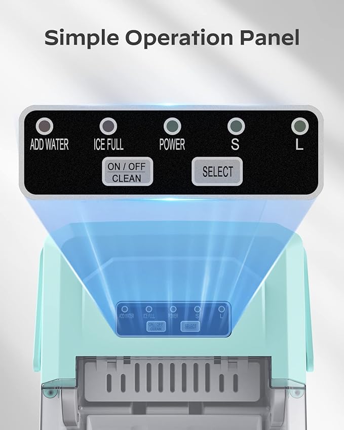 Silonn Ice Maker Countertop, Portable Ice Machine with Carry Handle, Self-Cleaning Ice Makers with Basket and Scoop, 9 Cubes in 6 Mins, 26 lbs per Day, Ideal for Home, Kitchen, Camping, RV