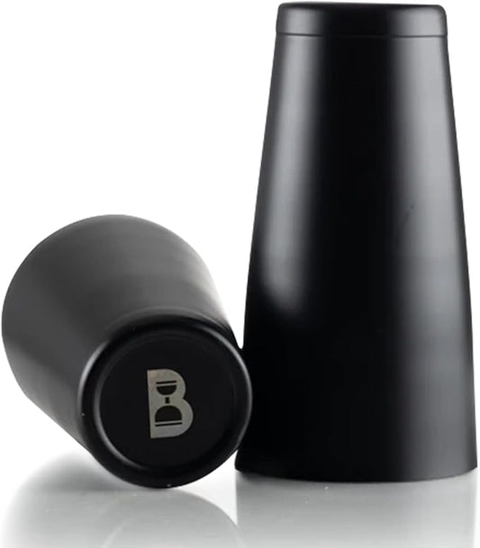 Bull in China 2-Piece Cocktail Shaker Matte Black – 28 oz Weighted Shaker & 18oz Weighted Cheater Tin, Professional Grade Bar Shaker, Premium Cocktail Shaker Set for Professional & Home Bartenders