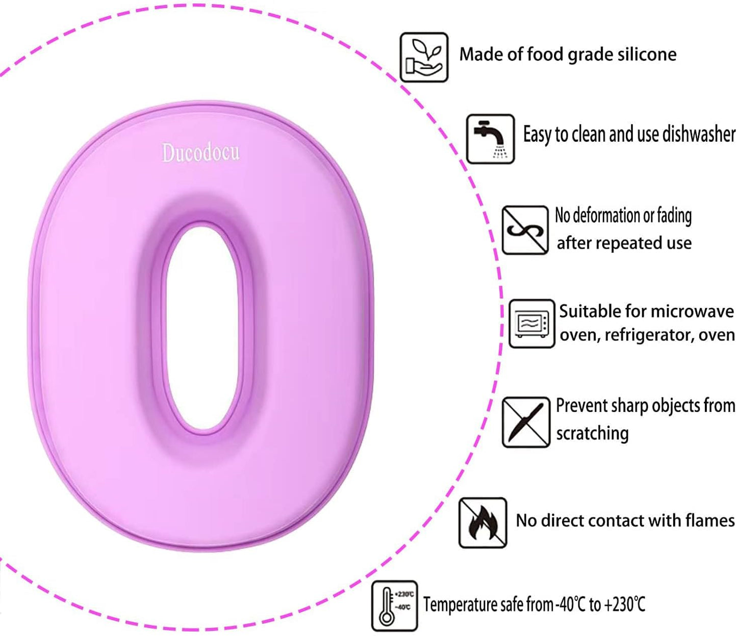 Ducodocu Large Silicone Number Cake Mould 3D Novelty Cake Pan DIY Baking Mold for Birthday Anniversary Number of 0