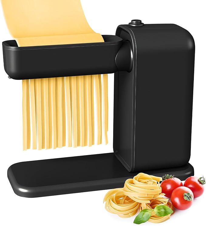 Electric Pasta Maker, 3-in-1 Pasta Maker Machine Includes Pasta Roller Spaghetti Cutter & Fettuccine Cutter with Cleaning Brush, Noodle Maker for Home Use, Black