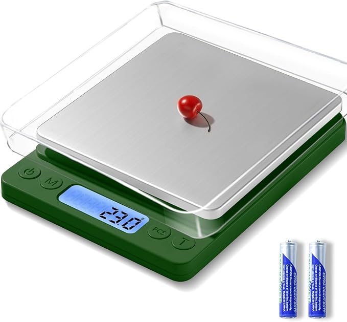 Digital Food Scale for Food Ounces and Grams，YONCON 3000g/0.1gram Accuracy Multifunctional Kitchen Scale for Cooking, Baking | Small Size for Easy Storage | Tare Function