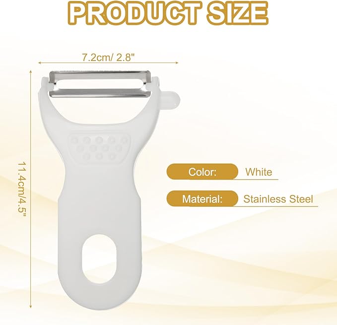 uxcell Vegetable Peeler Set, 4.5 Inch Stainless Steel Potato Peeler for Apple Fruits White