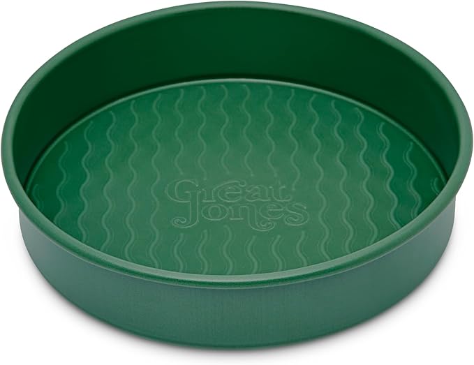 Great Jones Patty Cake (Broccoli)| Nonstick 9-Inch Round Cake Pan | Heavy-Duty Aluminized Steel | Easy Release Coating | Oven-Safe Up to 450°F | Even Heat Distribution | Dishwasher-Friendly