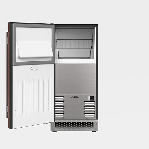 Avallon AIMG151GSSILH 15 Inch Wide 26 Lbs. Built-in/Free Standing Ice Maker with 56 Lbs. Daily Ice Production and Wash Mode