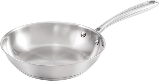 Guy Fieri's Flavortown 8" Stainless Steel Fry Pan - Premium Three-Layer Skillet, Oven-Safe up to 500F
