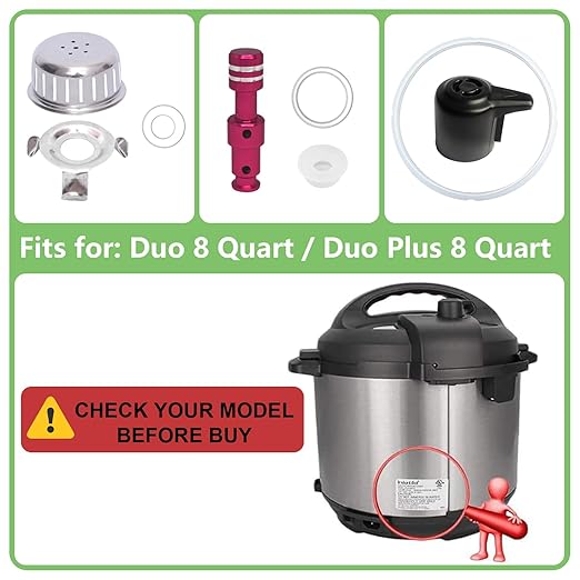11 PCS Instant Pot Accessories for Duo 8 Qt and Duo Plus 8 Qt, InstantPot Replacement Parts Include Sealing Ring, Steam Release Valve, Anti-Block Shield, Valve Sealing Ring, Float Valve and Gasket