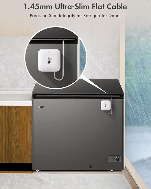 WiFi Freezer Thermometer Alarm, Freezer Alarm with App Notifications, Digital Fridge Thermometer with Loud 90dB, 2 Remote Wireless Temperature Sensors for Home Kitchen Fridge Fish Tank