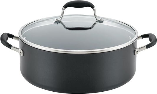 Anolon Advanced Home Hard-Anodized Nonstick Wide Stock Pot/Stockpot (7.5-Quart, Onyx)