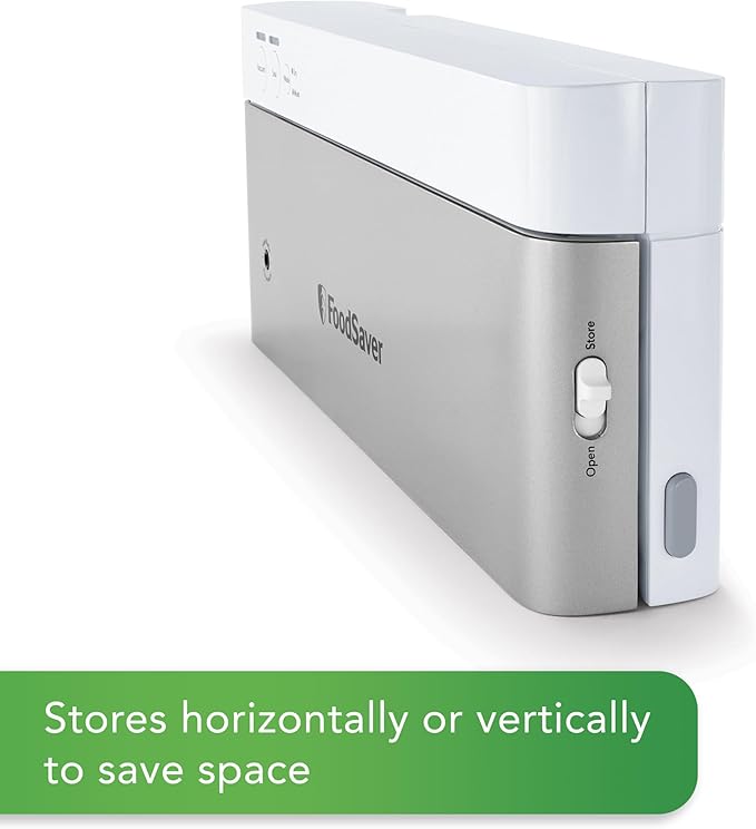 FoodSaver Compact Vacuum Sealer Machine with Airtight Bags and Roll - Ideal for Sous Vide and Airtight Food Storage, White
