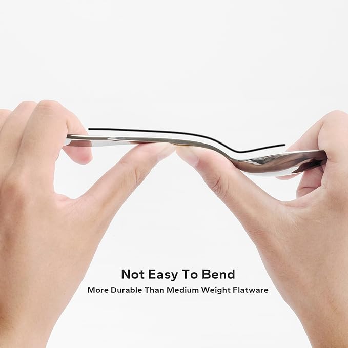 Alata Kate 48-Piece Silverware Set with steak knife Service for 8, Stainless Steel Flatware Set, Mirror Polished Cutlery Set Dishwasher Safe