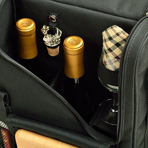 Personalized Picnic at Ascot Deluxe Wine Carrier with Glass Wine Glasses and Accessories for Two