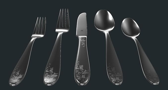 Modern Silverware Set, 18/10 Stainless Steel Flatware, Mirror Finish, Dishwasher Safe, Elegant Cutlery for Home and Dining, Built to Last (20-Piece, Imperial)