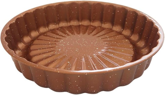 Charlotte Cake Pan 10 Inch, Flower Shaped Charlotte Mold Pan, Carboon Steel Round Cake Molds for Baking, Nonstick Special Bakeware - Gold