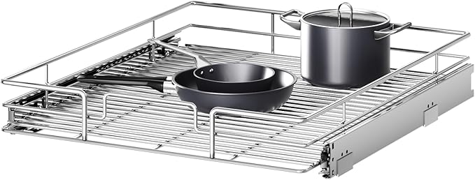 Pull Out Cabinet Organizer 22½" W x 21½" D, Heavy Duty Cabinet Pull Out Shelves, Slide Out Drawers Organization for Kitchen Cabinets Bathroom