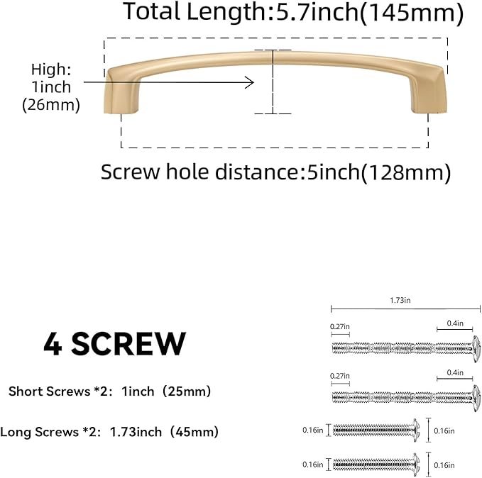 20 Pack 5 Inch Kitchen Cabinet Handles Champagne Bronze Cabinet Pulls Zinc Alloy Drawer Pulls Kitchen Hardware