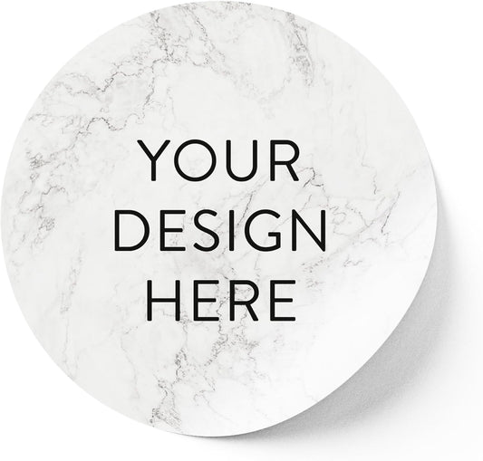 100 Custom Vinyl Stickers - Upload Your own Image, Text, Design, Logo - Personalized Logo Labels for Handmade, Packaging, Bottle, Jars, Candle, Brand Stickers (Silver Marble, 3x3)