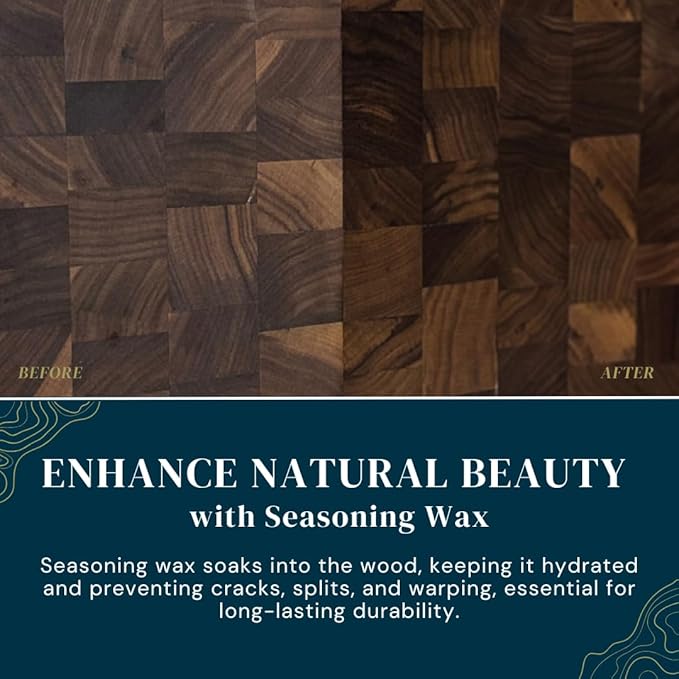Handmade Walnut Cutting Board with Juice Groove and Handles – Includes Natural Wood Seasoning Wax – Premium Wooden Chopping Board Gift Set