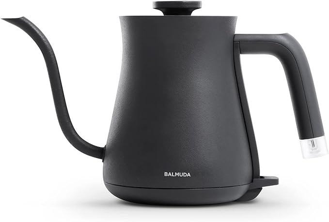 BALMUDA The Kettle | Electric Gooseneck Kettle | Lightweight | Stainless Steel | 0.6L (20fl oz) Capacity | Neon Light Indicator | Perfect for Tea and Coffee | US Version | Black