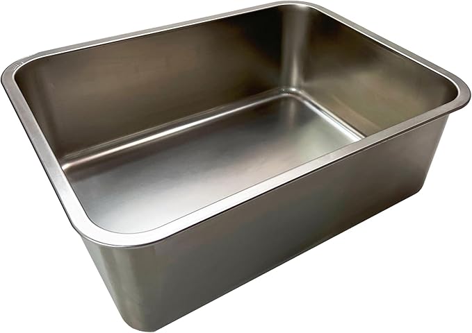 KUNWU Stainless Steel Sheet Pan 14"x10"x4", Rectangle Bakeware, Cake Pan Corrosion Resistant Easy Clean (S (14"x10"), 4" Deep)