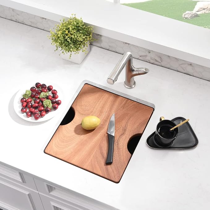 Undermount Bar Sink Stainless Steel, 15 x 17 Inch Undermount Workstation Small 16 Gauge Single Bowl Outdoor Kitchen Bar Prep Sink