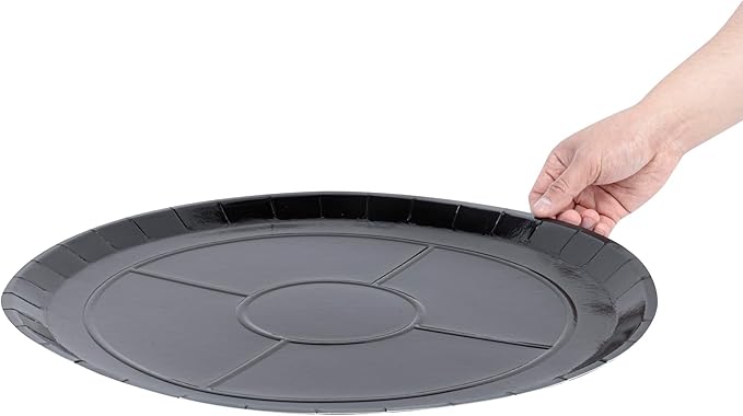 Restaurantware-Eco Pie 18 Inch Paper Pizza Trays, 25 Round Pizza Pans - Oven-Ready, Microwavable, Black Paper Pan For Large-Sized Pizzas, For Baking, Cooking, Bread, Meat, Or Pies