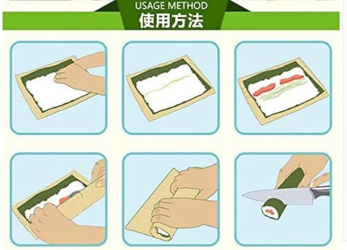 JapanBargain, Set of 2 Bamboo Sushi Rolling Mats, 9.5 Inch Square Sushi Rollers, Natural Sushi Making Mat for Home or Restaurant, Sushi Maker Kit