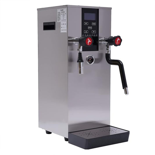 Commercial Coffee Maker, 110v 2500w Electric Coffee Milk Foam Maker Stainless Steel Espresso Coffee Boiling Water Machine with LCD Display for Bakery, Tea Restaurant, Coffee Shop