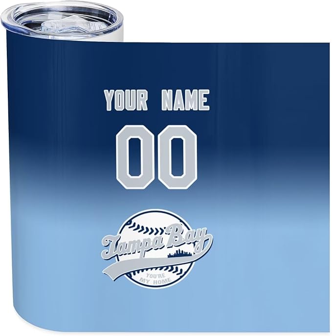 Custom Tumbler Stainless Steel Cup Personalized Baseball Vacuum Insulation Travel Mug Add Your Name Number Fans Gift for Baseball Fans