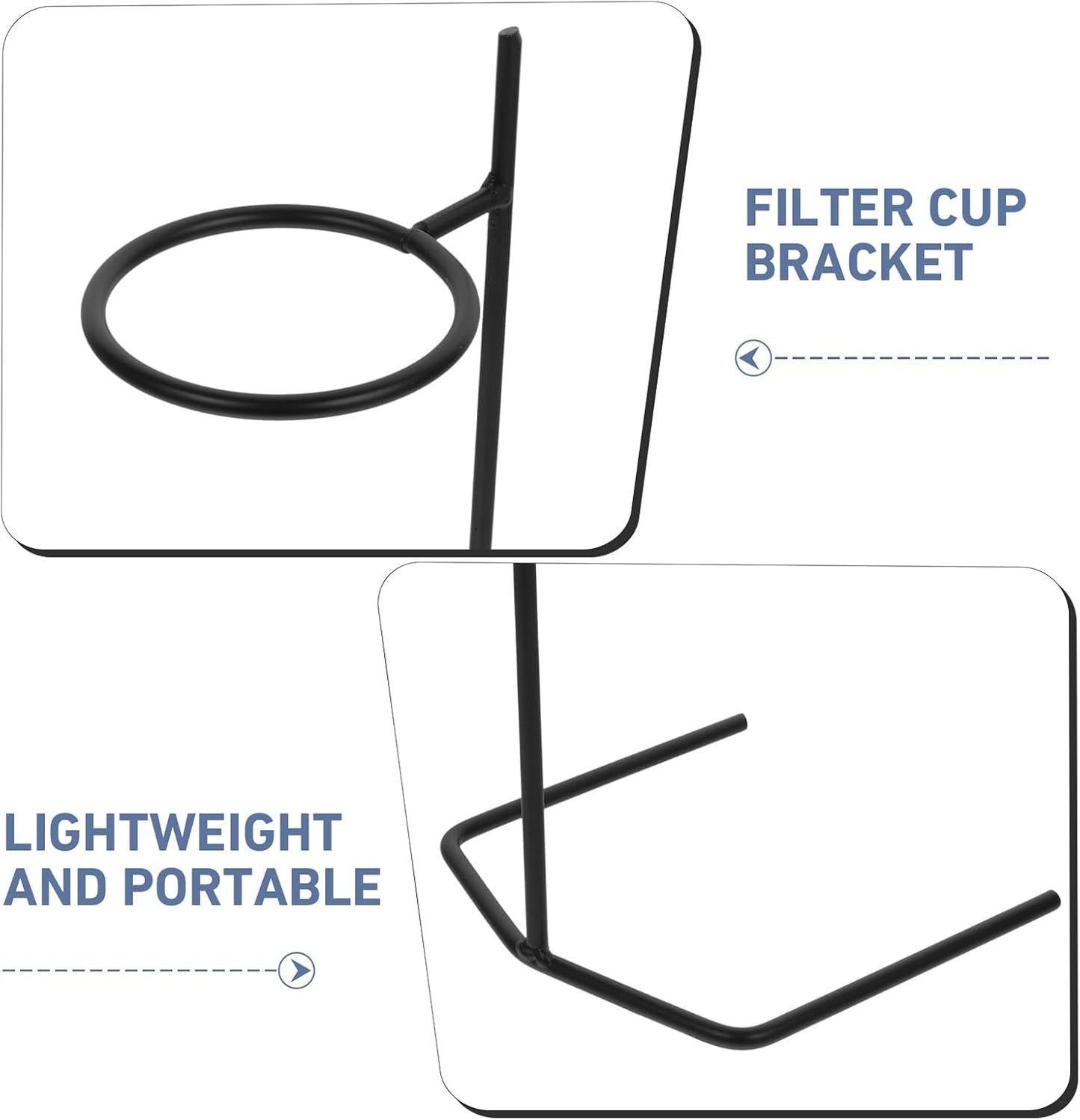 Housoutil Stainless Steel Coffee Dripper Stand Stand Coffee Station Filter Holder Maker Stainless Steel Rack - Black