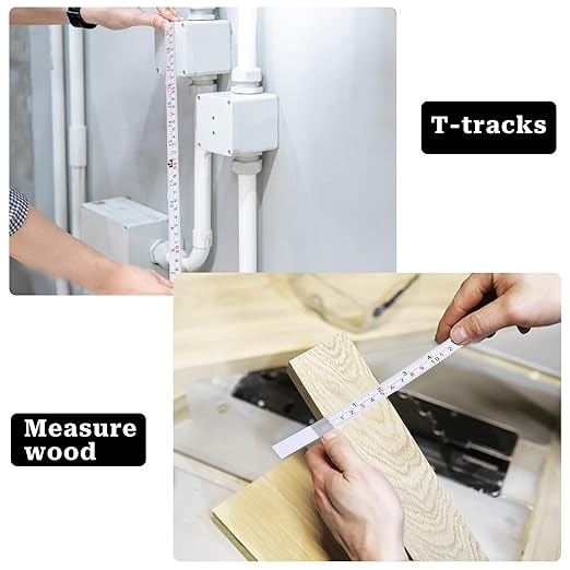 2 Pack Measure Tape with Adhesive Backing,39'' Left to Right Metal Self-Adhesive Measuring Tape Sticky Measure Tape Double Scale Sticky Tape Measure Workbench Ruler for Woodworking,Saw,Drafting Table