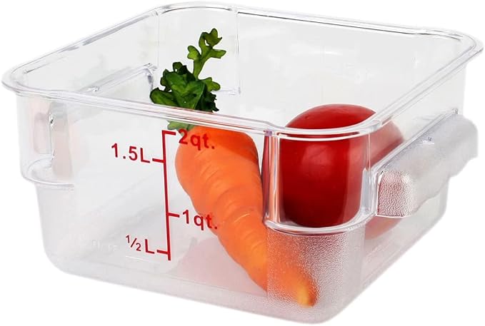 Tiger Chef Food Storage Containers with Lids - Plastic Container Set for Pantry Storage- 2 Qt - 4 Pack for Sugar, Flour, Cereal, Dry Goods