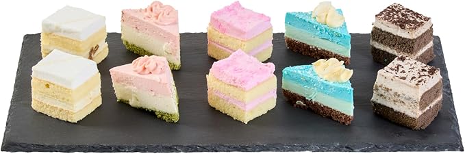 Restaurantware Slate Serving Trays 4 Pack of 11.8" x 6" Foam Feet Charcuterie Stone Plates Rustic Edges Freezable Black Serving Display Cheese Boards for Kitchen, Gourmet, Dining, Parties