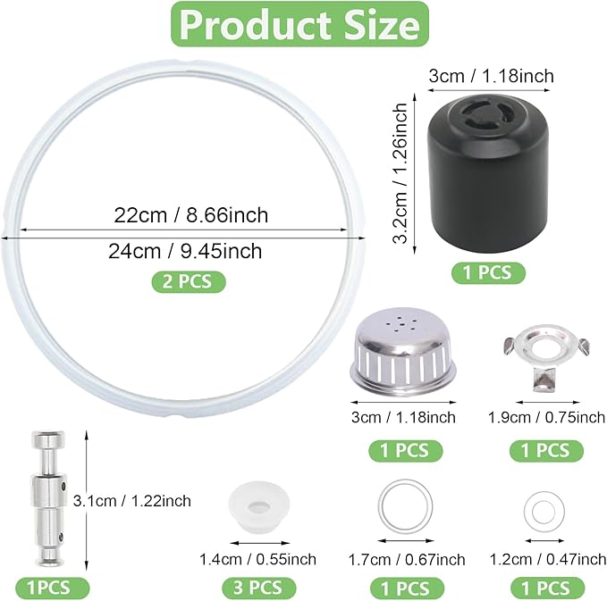 11 PCS Instant Pot Accessories for Ultra 6QT, Instant Pot Replacement Parts Include Sealing Ring, Steam Release Valve, Anti-Block Shield, Valve Sealing Ring, Float Valve and Gasket