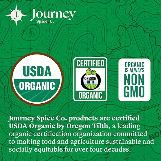 Gourmet Organic Za’atar Spice Blend Gift Set by Journey Spice Co. | Sumac, Sesame Seeds, Oregano, Marjoram, Hyssop | Salt-Free | Non-GMO | 5 oz. (total) | Resealable/Reusable Cap