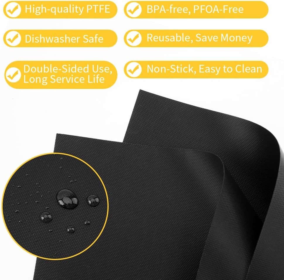 for Ninja Air Fryer Oven Liners, 4 Pack Non-stick Baking Mat, Oven Liners for Bottom of Oven Compatible with Ninja Foodi SP101 SP201 SP301 Fry Toaster Microwave Bottom of Gas & Electric