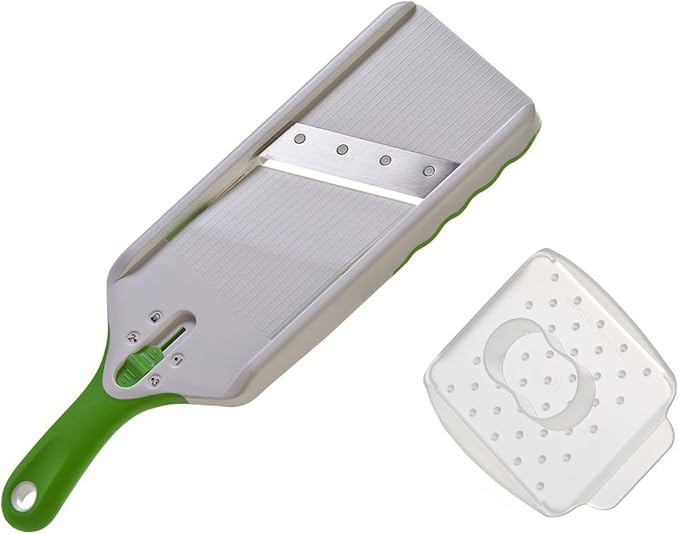 PrepSolutions Adjust-A-Slice Mandoline Slicer, Green – Adjustable Thickness, Perfect for Vegetables, Fruits, and More