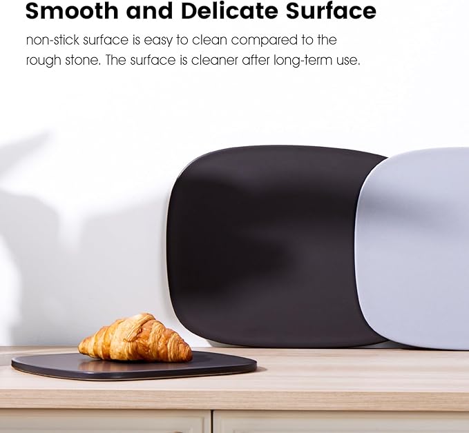 Pizza Stone, Unique Shape 12" x 11" x 0.47" Pizza Stones for Oven Grill BBQ, Heavy Duty Ceramic Coating Baking Stone for Pizza & Bread, Innovative Irregular Design Grilling Stone (Black)