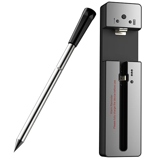 Smart Wireless Meat Thermometer with Ultra-Thin Probe, 6 Sensors Accuracy Digital Food Thermometer 0.5S Instant Read, IP67 Waterproof for BBQ, Grill, Smoker, Oven, Air Fryer,Grey