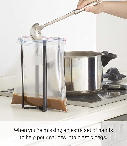 YAMAZAKI home 6785 Kitchen Multi Eco Stand-Multifunctional Plastic Bag Holder, One Size, Black