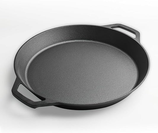 Cast Iron Skillet Pan, 18 inch, Double Handle, Non-Stick Surface, Deep Frying and Baking Pan